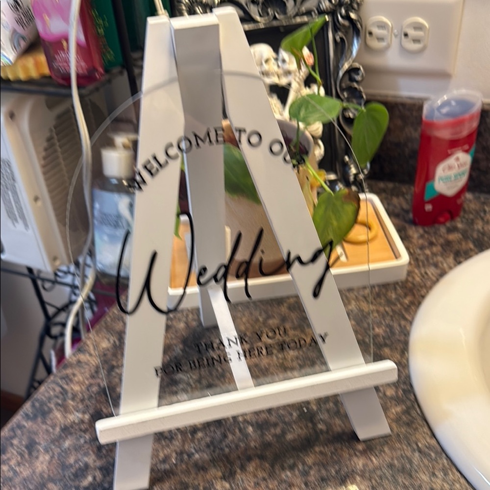 White Wedding Welcome Sign